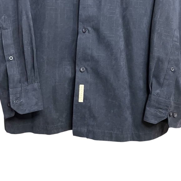 RETREAT Men's Blue Shirt size Medium Button Down Suede Long Sleeve Casual Formal - Picture 6 of 9